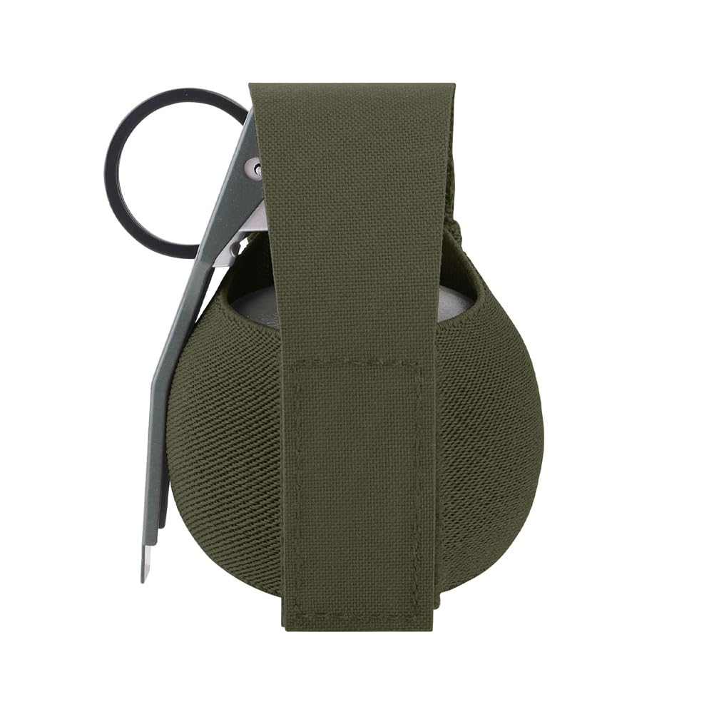 KRYDEX Gear Tactical Elastic Frag Grenade Pouch MOLLE PALS & Belt System (Ranger Green)