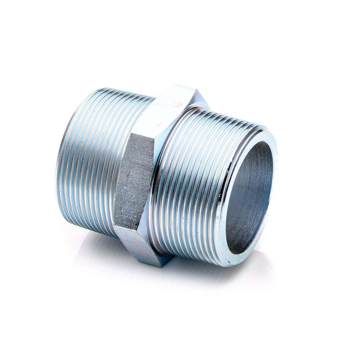 Doppelnippel 2'' BSPT Stahl, Nippel, Steckverbinder, Stahladapter Außengewinde 2-Schraube, galvanisierter Stahl, Hydraulische Hochdruck, Steel nipple