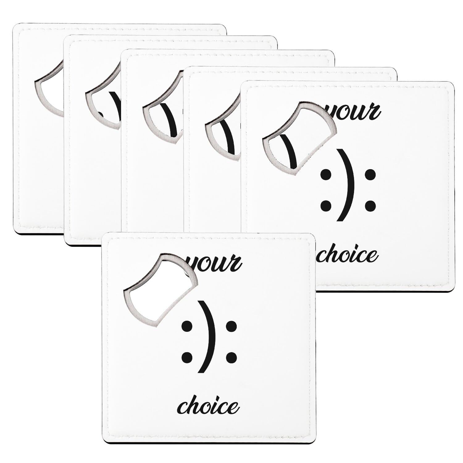 Sous-verre décapsuleur émoticône lot de 6 dessous de verre original rigolo