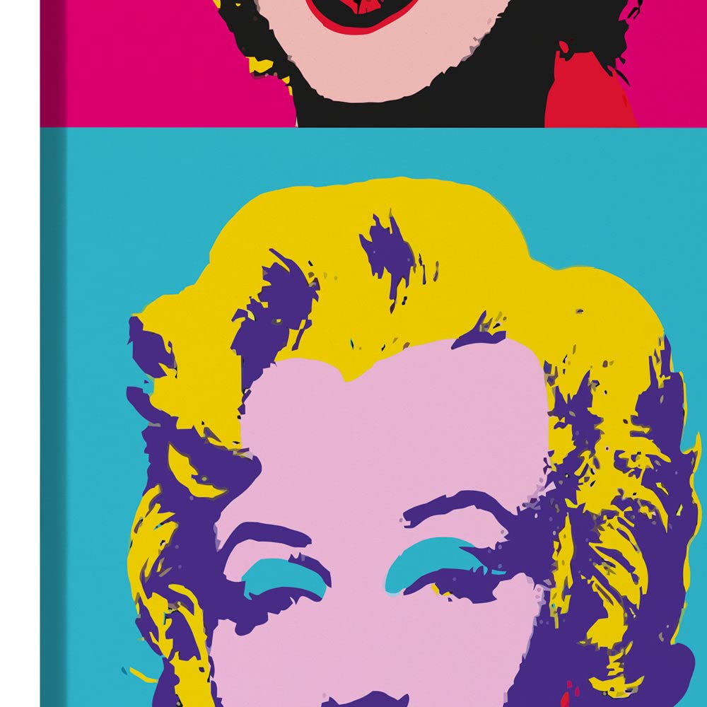 Declea Quadro Marilyn Monroe stile Andy Warhol design tela Pop Art Telaio in Legno - arredo casa canvas interior dipinto su tela pronto da appendere