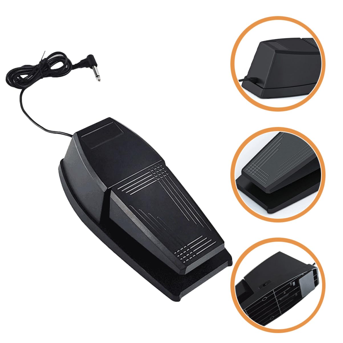 Pedale Sustain per Pianoforte Elettronico Portatile in Abs e Gomma Nero, Resistente ai Danni, Compatibile Tastiere e Pianoforti Digitali