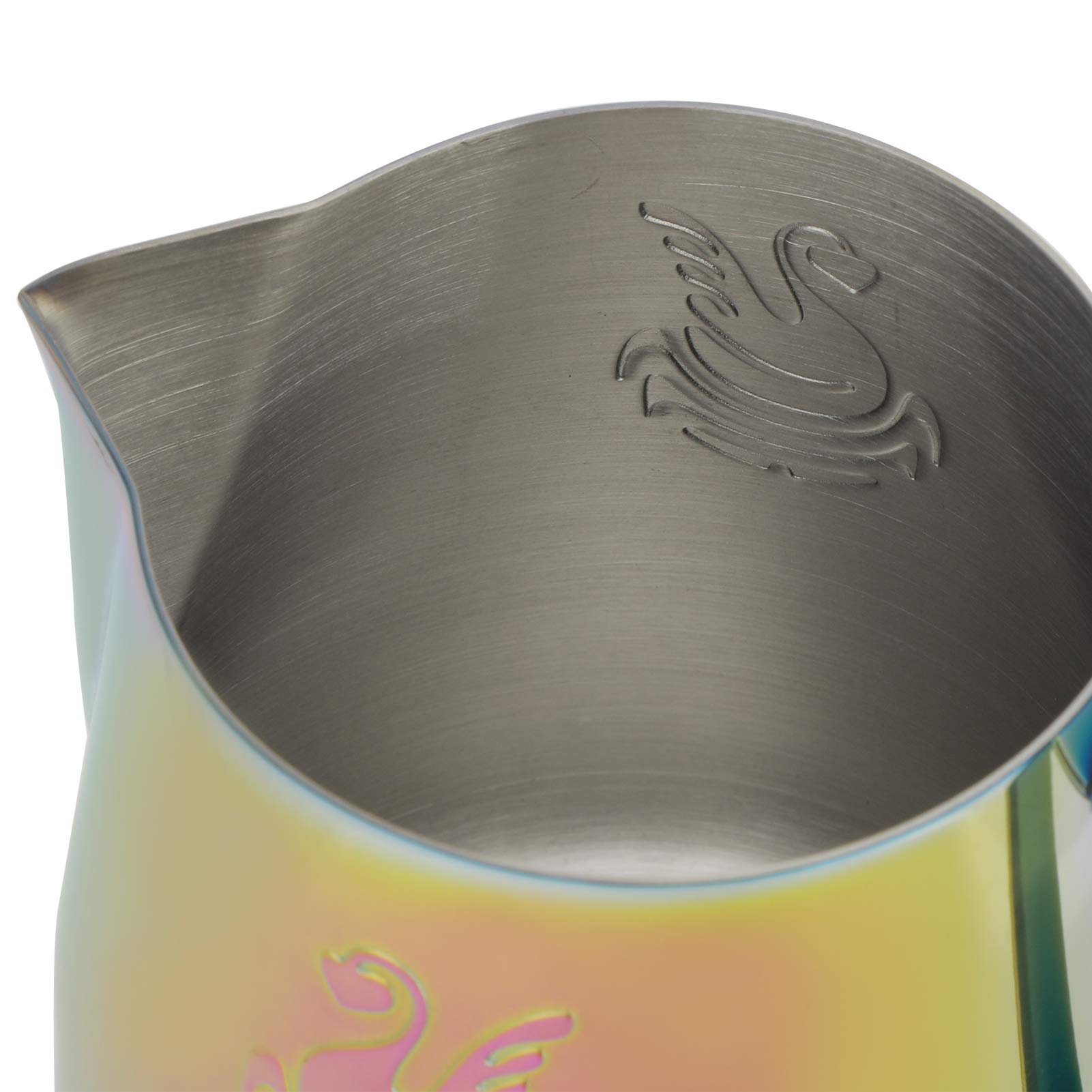 Pichet à mousser de lait en acier inoxydable Café au lait Cappuccino Latte Art Barista Pichets à vapeur Pichet à lait Tasse à crémier Pichet à mousser en métal(600 ml)