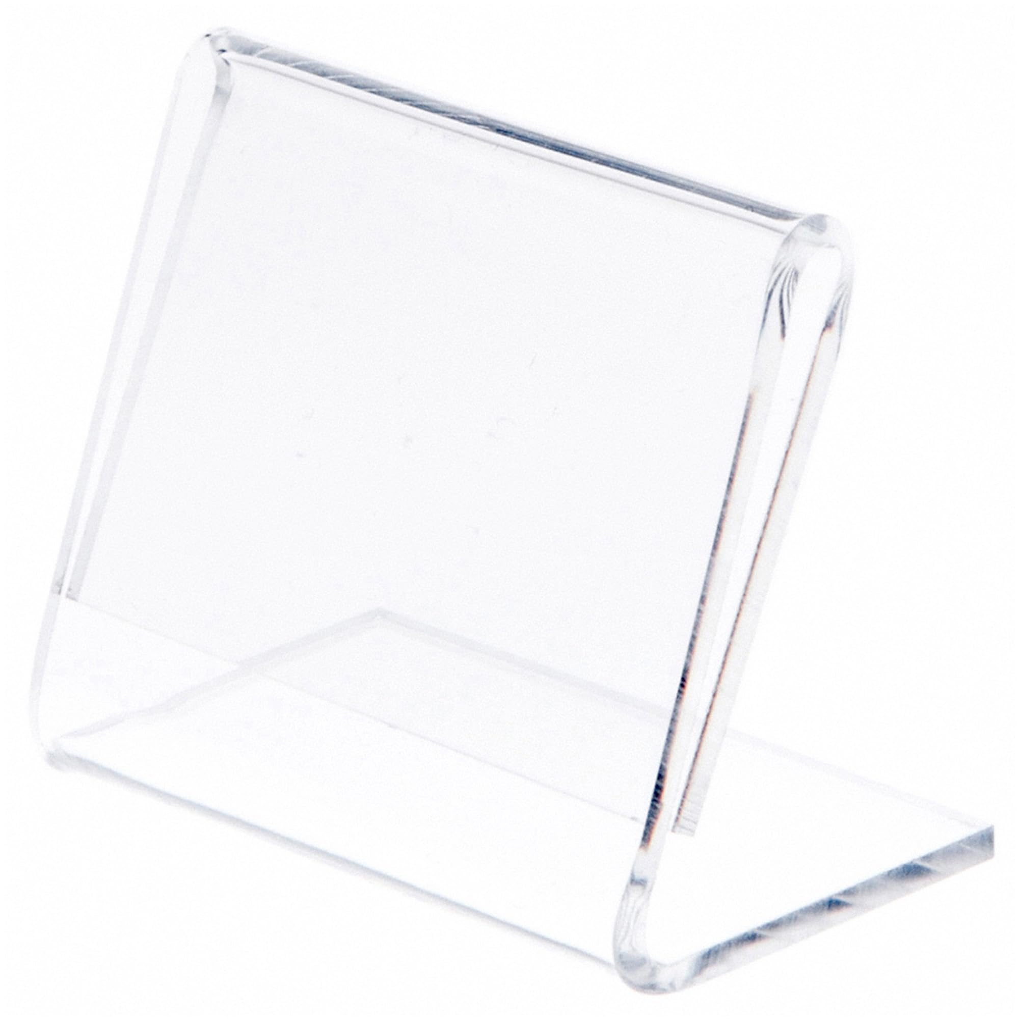Plymor Clear Acrylic Sign Display / Literature Holder (Angled), 2" W x 1.5" H (6 Pack)