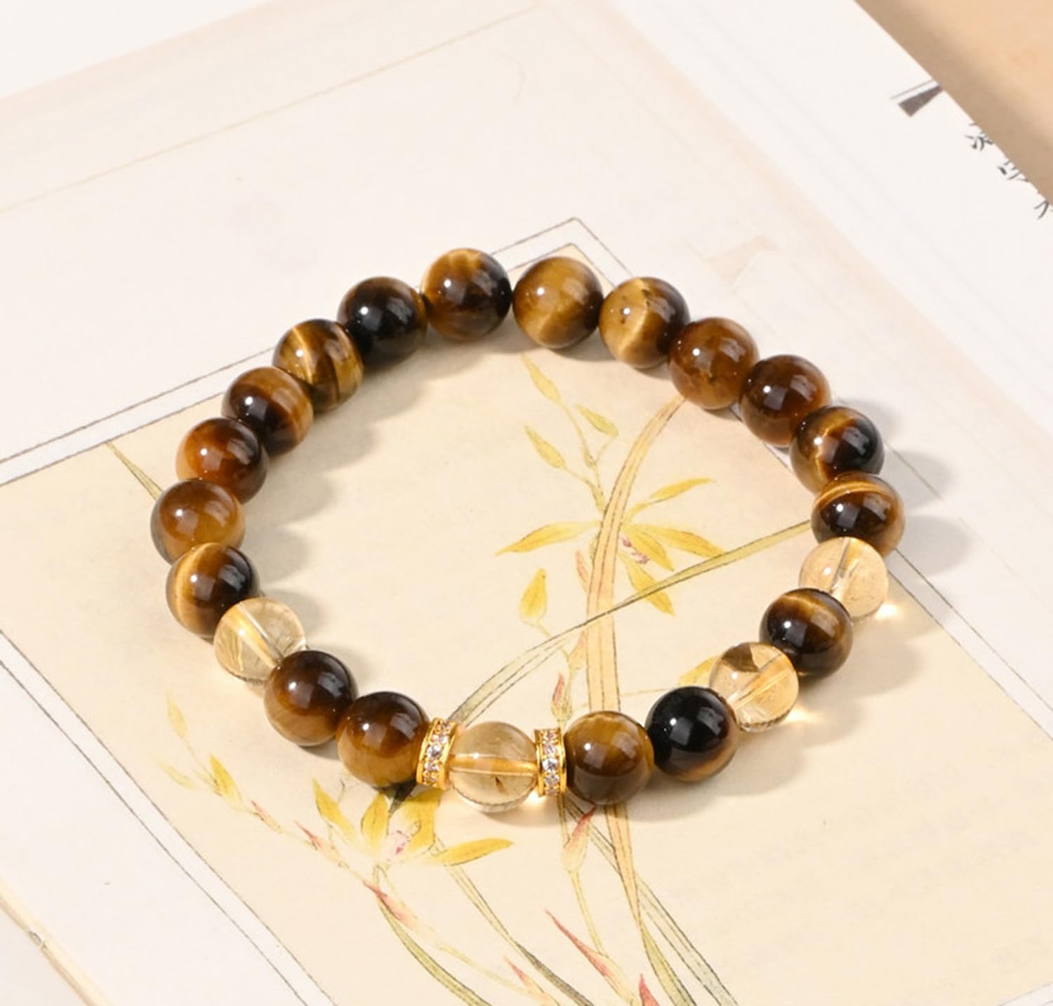 Pulsera energética cuentas cristal mujer, joyería elástica cuarzo natural