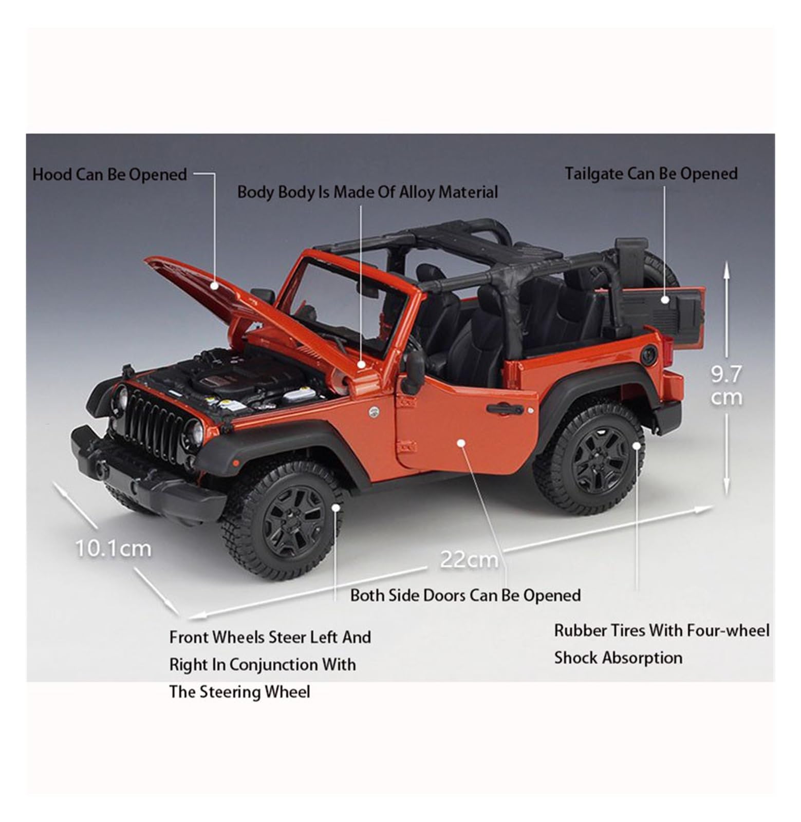 1:18 Per Jeep Per Wrangler 2014 Modellino Auto In Metallo Pressofuso Riproduzioni Scala(Nero)