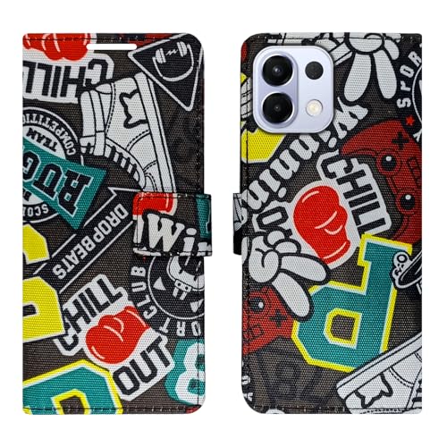 Image of Chill Black Flip Cover for Oppo K13 5G| Leather Finish|Shock Proof|Magnetic Clouser Compatible with Oppo K13 5G (Black)