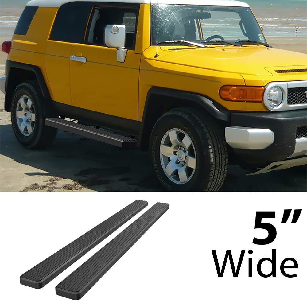 APS Running Boards (Nerf Bars Side Steps Step Bars) Compatible with Toyota FJ Cruiser 2007-2014 (Stainless Steel Black Powder Coated 5 inches)