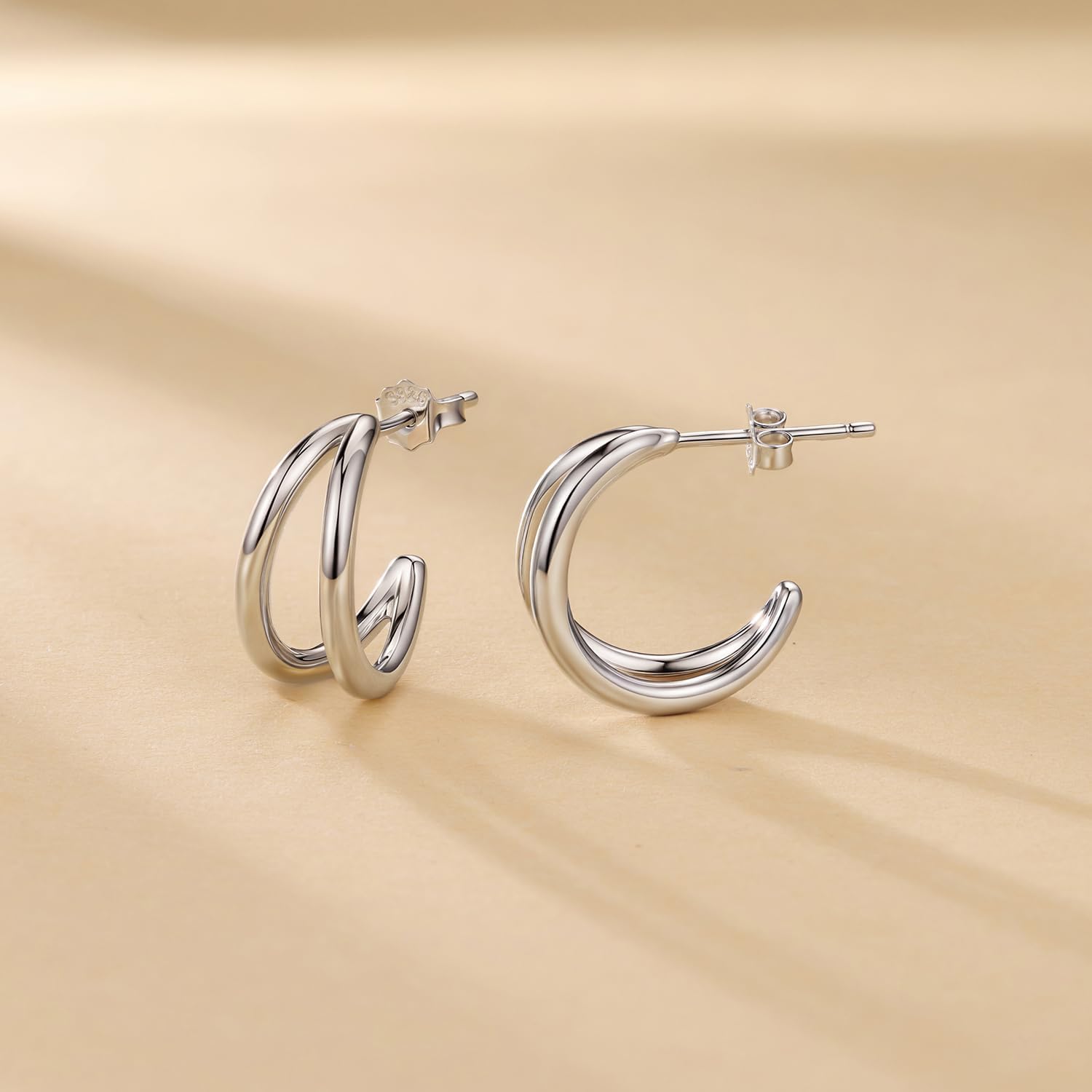 MUNDELL 14K Gold Plated 925 Sterling Silver Dainty X Stud Earrings Minimalist Hypoallergenic Earring for Women Jewelry Gifts - Image 2