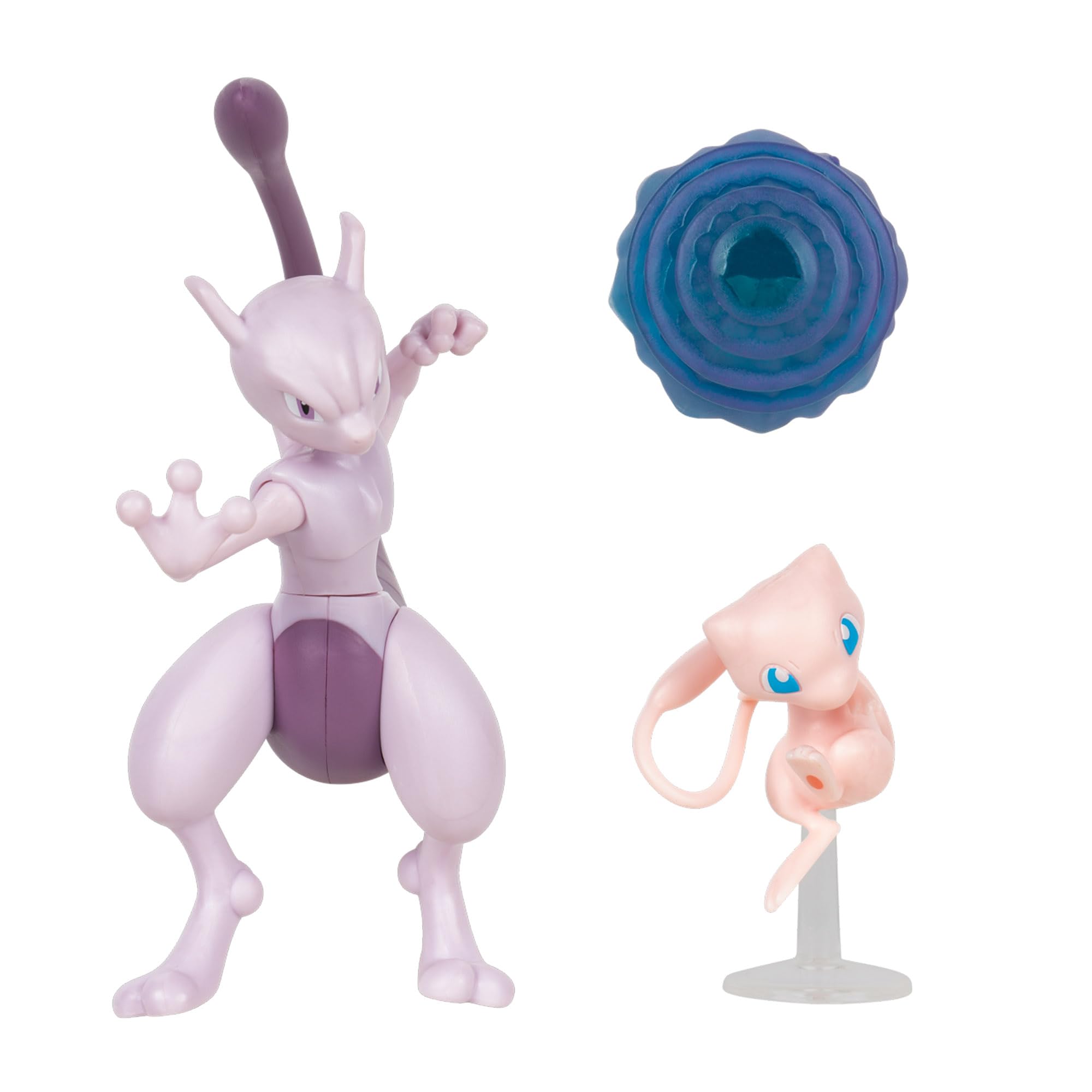 Pokémon Battle Figure 2 Pack - Features 2-Inch Mew & 4.5-Inch Mewtwo Battle Figures, Mew, Mewtwo, Small