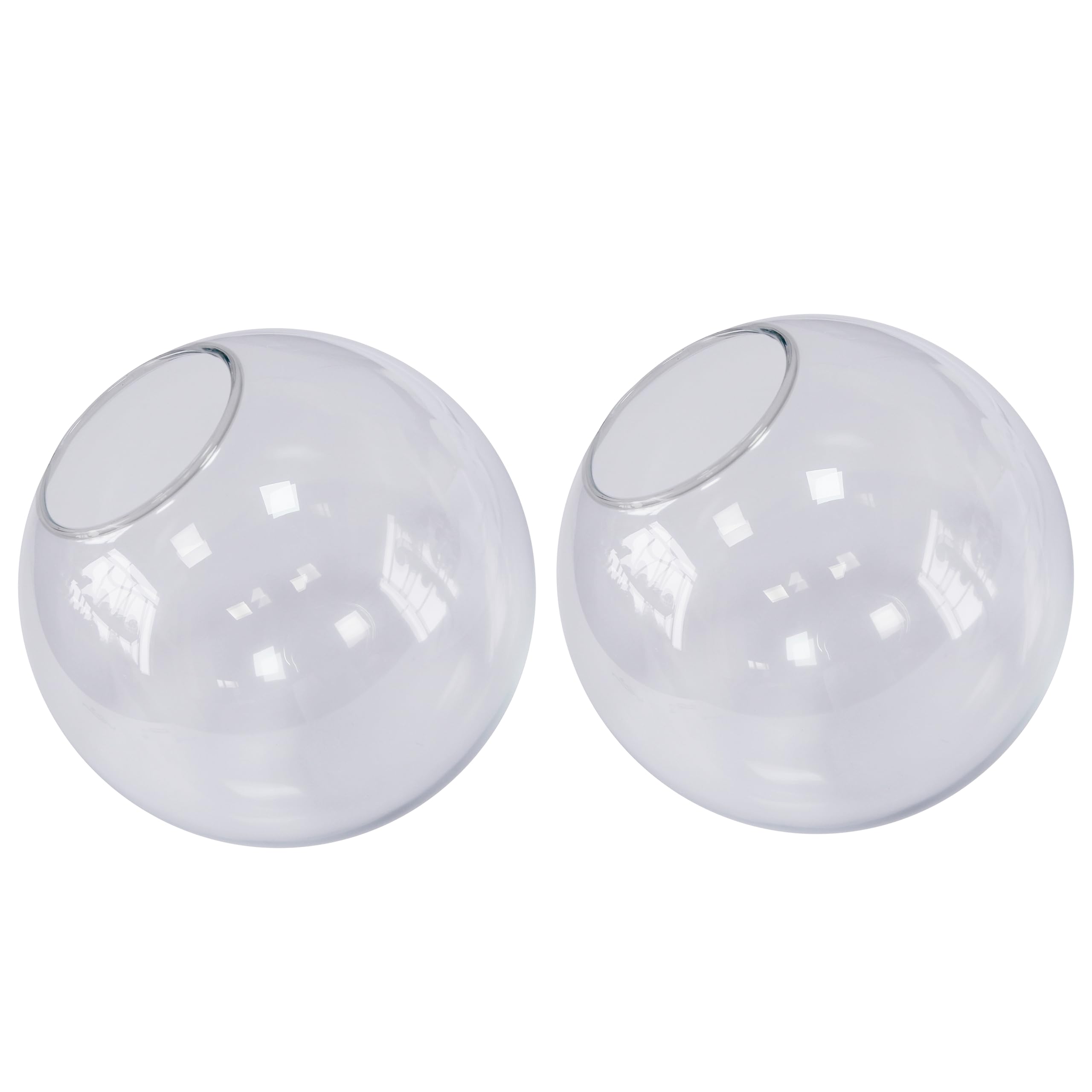 Koko&Yukina 2-Pack 8 Inch Clear Glass Globes for Light Fixtures Light Globes for Light Fixtures Replacement Clear Glass Shades for Light Fixtures Opal Chandelier Lamp Shades Light Globe Replacement