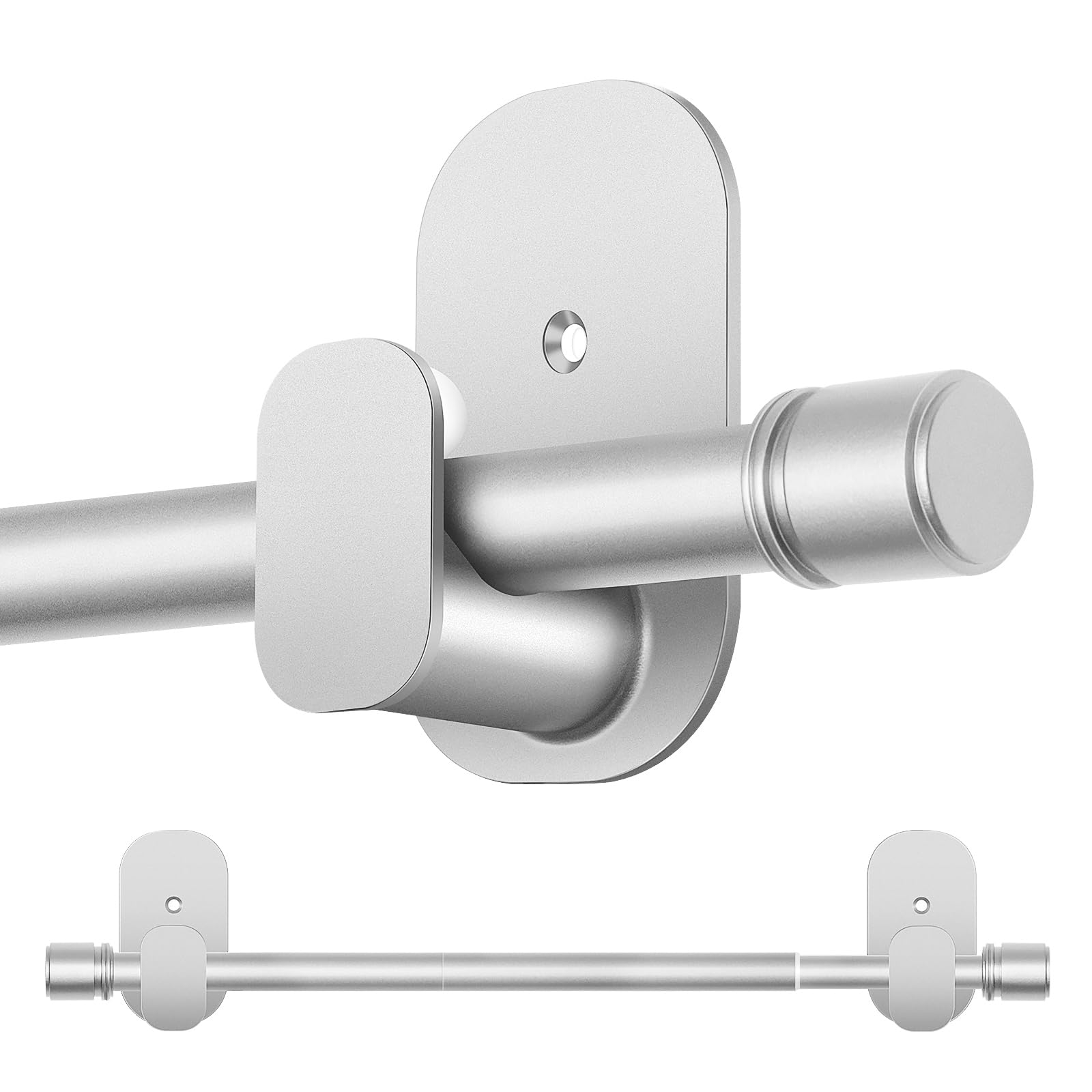 Photo 1 of HOTOZON Curtain Rod, 32-58 Inch, Silver