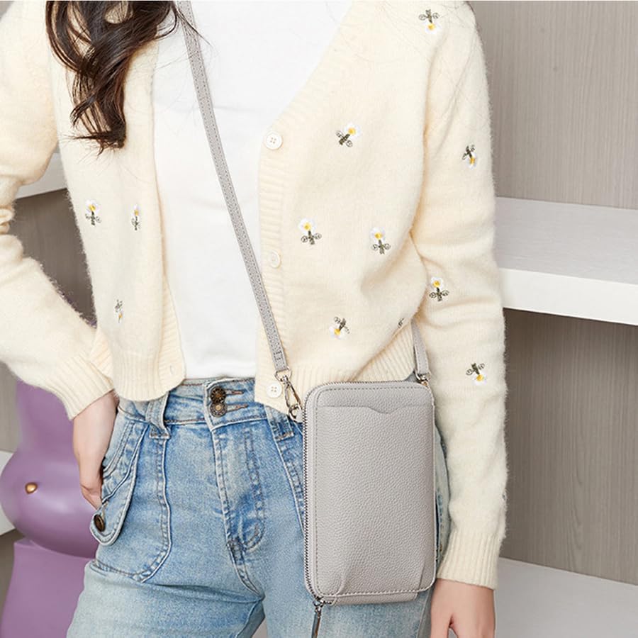 TeeYee Wallet Cell Phone Purse Crossbody Bag with Credit Card Slots Purse PU leather Zipper Adjustable Strap - Image 8