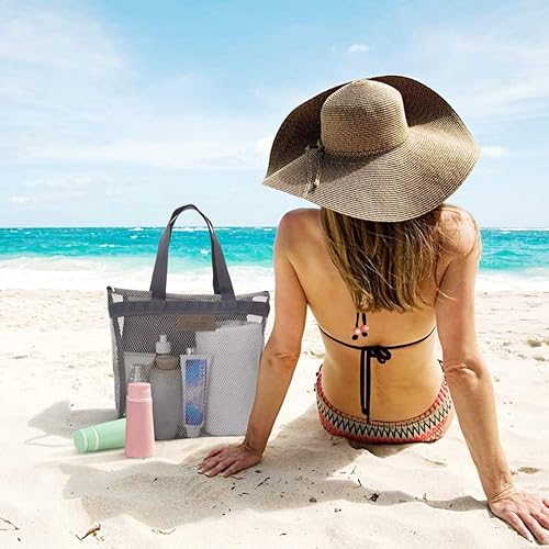 CNYEJQJC 1 paquete de bolsa de ducha de malla con cremallera y 2 bolsillos, bolsa colgante portátil de secado rápido, organizador de baño para