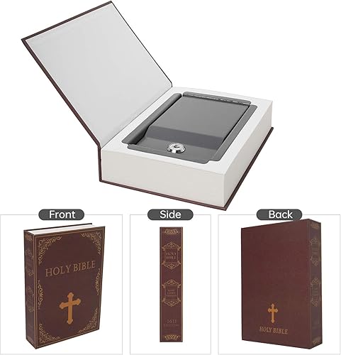 Miniatura 3 de Libro de transferencia de papel real seguro para joyas, dinero y efectivo, hueco con compartimento oculto, llave y cerradura con combinación