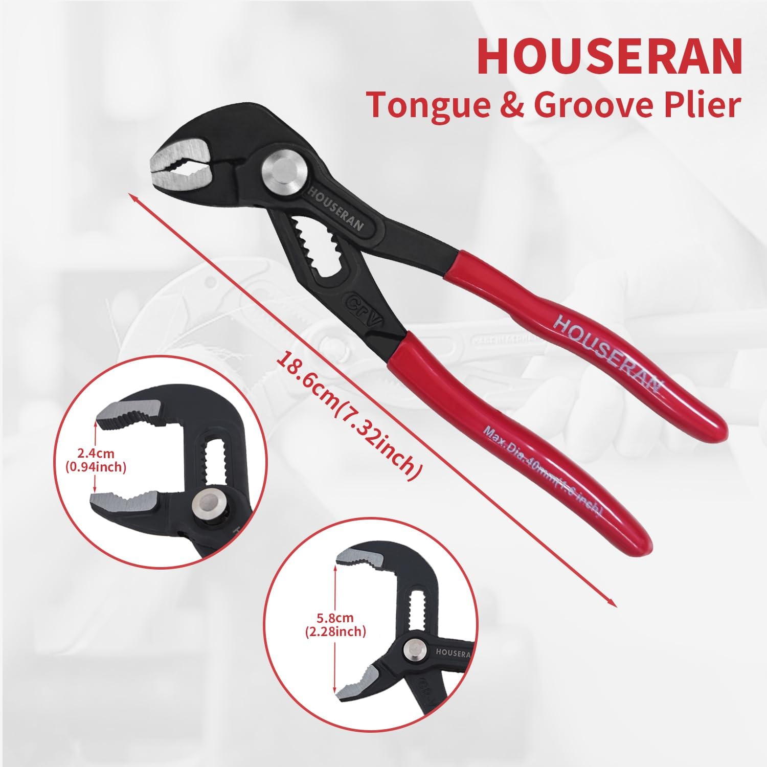 Pinze A Pressione Per Idraulica 17.8 Cm - Con Giunto Scorrevole E Impugnatura Comoda - Foto 6