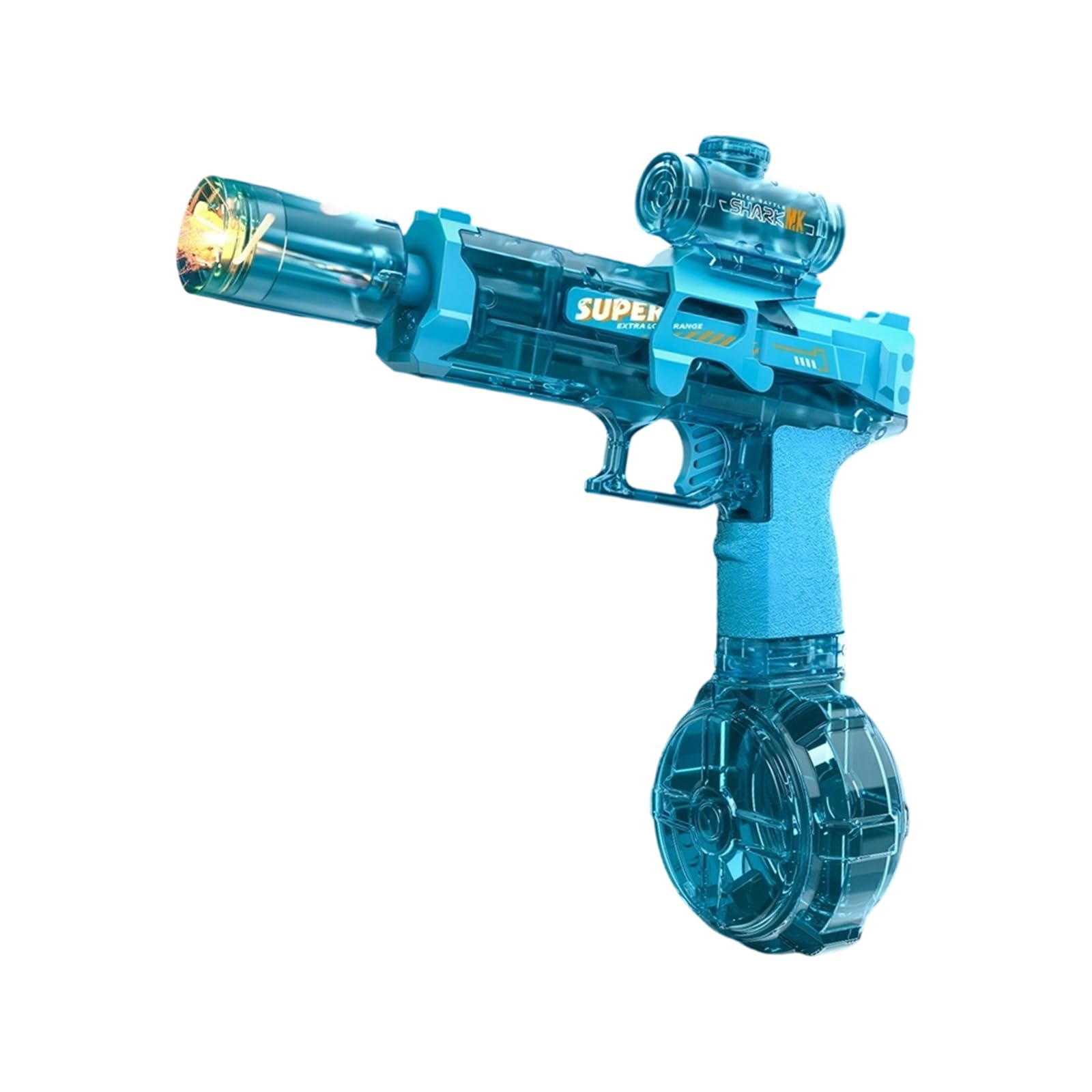 Electric Water Gun for Adults, Automatic High Speed Leak-Proof Water Pistol with Scope and LED Light, Large Capacity Rechargeable Watergun for Summer Outdoor Pool Beach (Blue)
