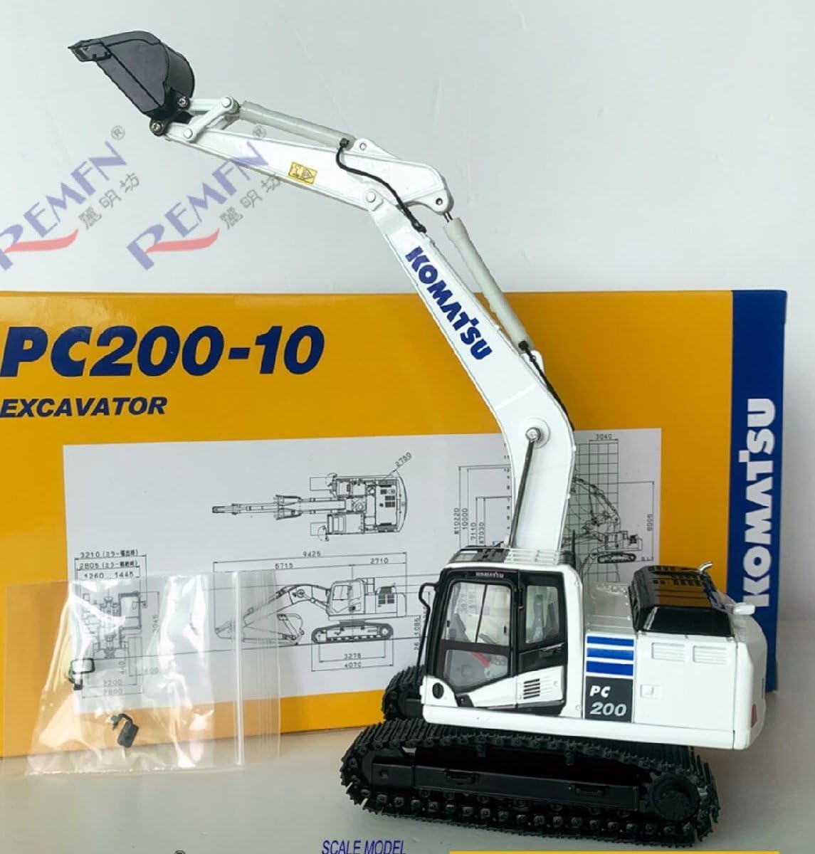 ミニカー 1/50 コマツ PC200-10 限定版 ホワイト ハンマー付き ミニカー 1/50 コマツ PC200-10 限定版 ホワイト ハンマー付き