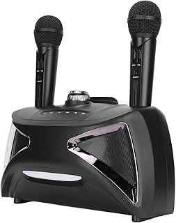 Bewinner ST‑2025 Bluetooth Karaoke Machine, Singing Machine Bluetooth Speaker, Portable PA Speaker System with 2 Wireless Microphone for Home Party, Meeting, Wedding, Church