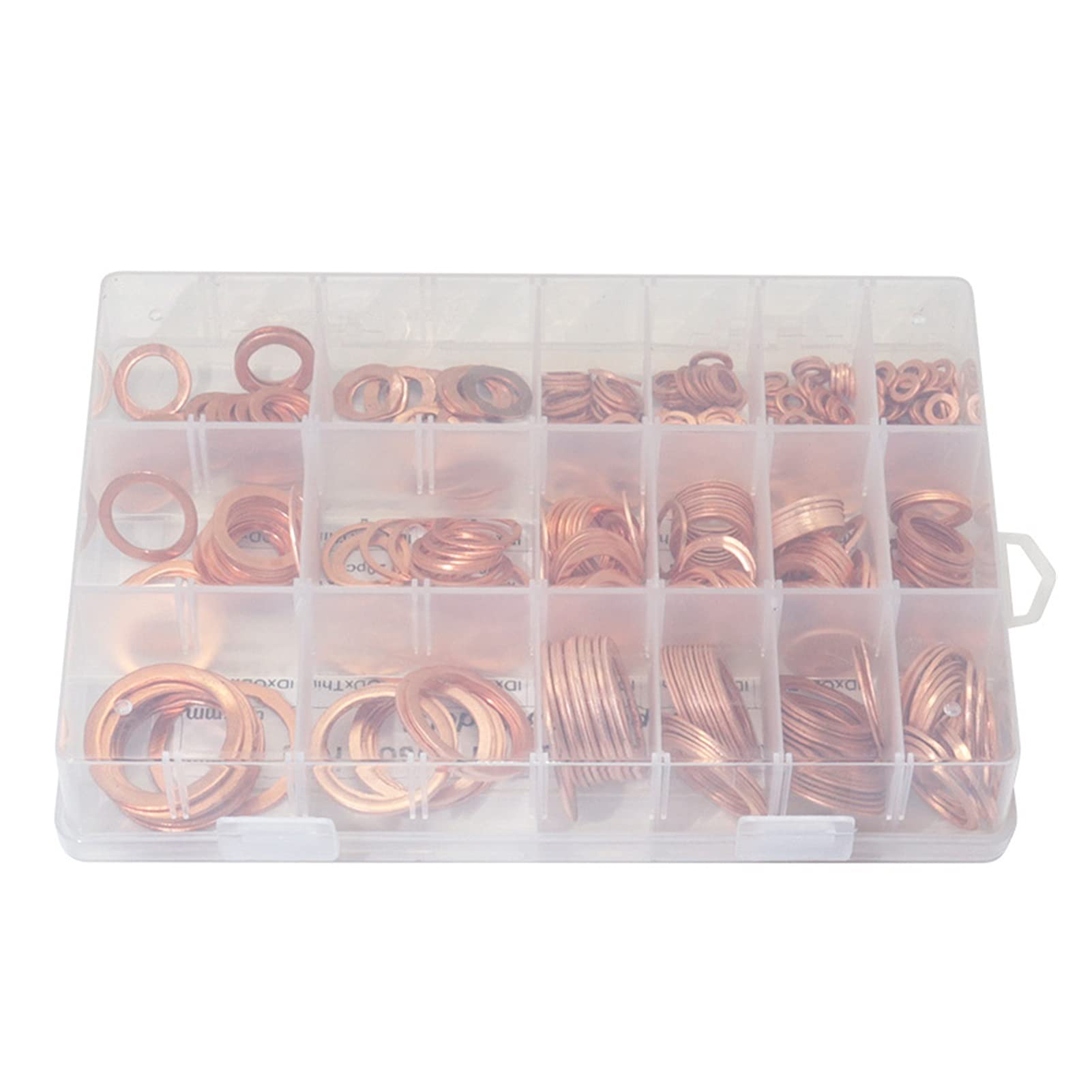 Wshao Store 395pcs M4-M26 Surtido Conjunto de Juntas de arandela de Cobre Juego de Surtido de Anillo Plano con Caja para Accesorios de Hardware