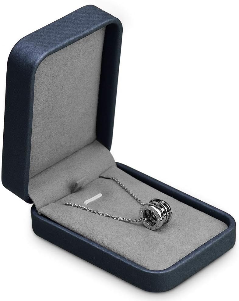 WoodtenWoodten Premium PU Leather Necklace Gift Box Vintage Necklace/Pendant Storage Box Microfiber Interior Women Jewelry Pendant Packaging