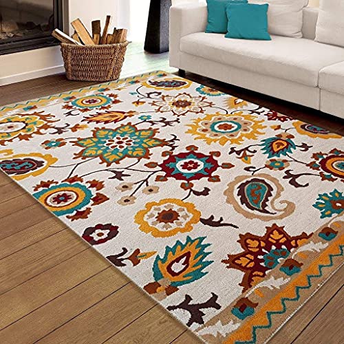 Image of Soft Pure Woolen Modern Collection Tufted Carpet for Living Room,Bedroom'Kitchen and Hall (7 X 10) Feet