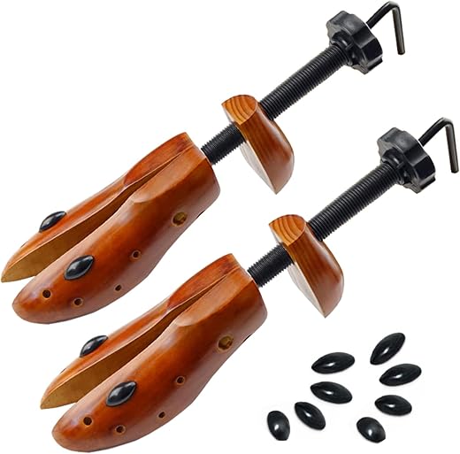 ECHODONE Echodo 2 Way Cedar Shoe Trees for Men and Women - Wooden Shoe Stretcher Adjustable Unisex Shaper - Large Size for...