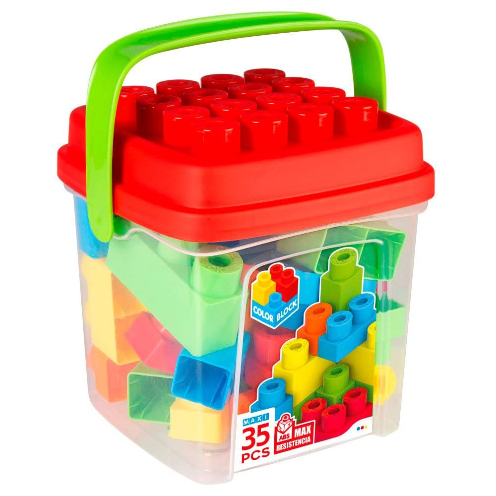 COLORBABY Children's, Cube Blocks, Toys 1 Year, Maxi Bricks, Baby Building Pieces, Fine Motor Skills (49279), Multicoloured