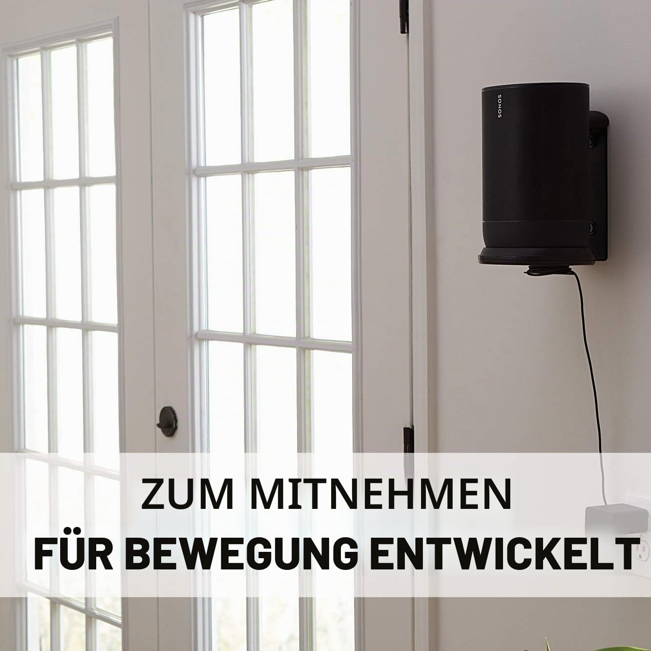 Sanus Halterung für Sonos Move Lautsprecher für den Innen- und Außenbereich, platzsparend, wetterbeständig, WSSMM1-B2 (schwarz)