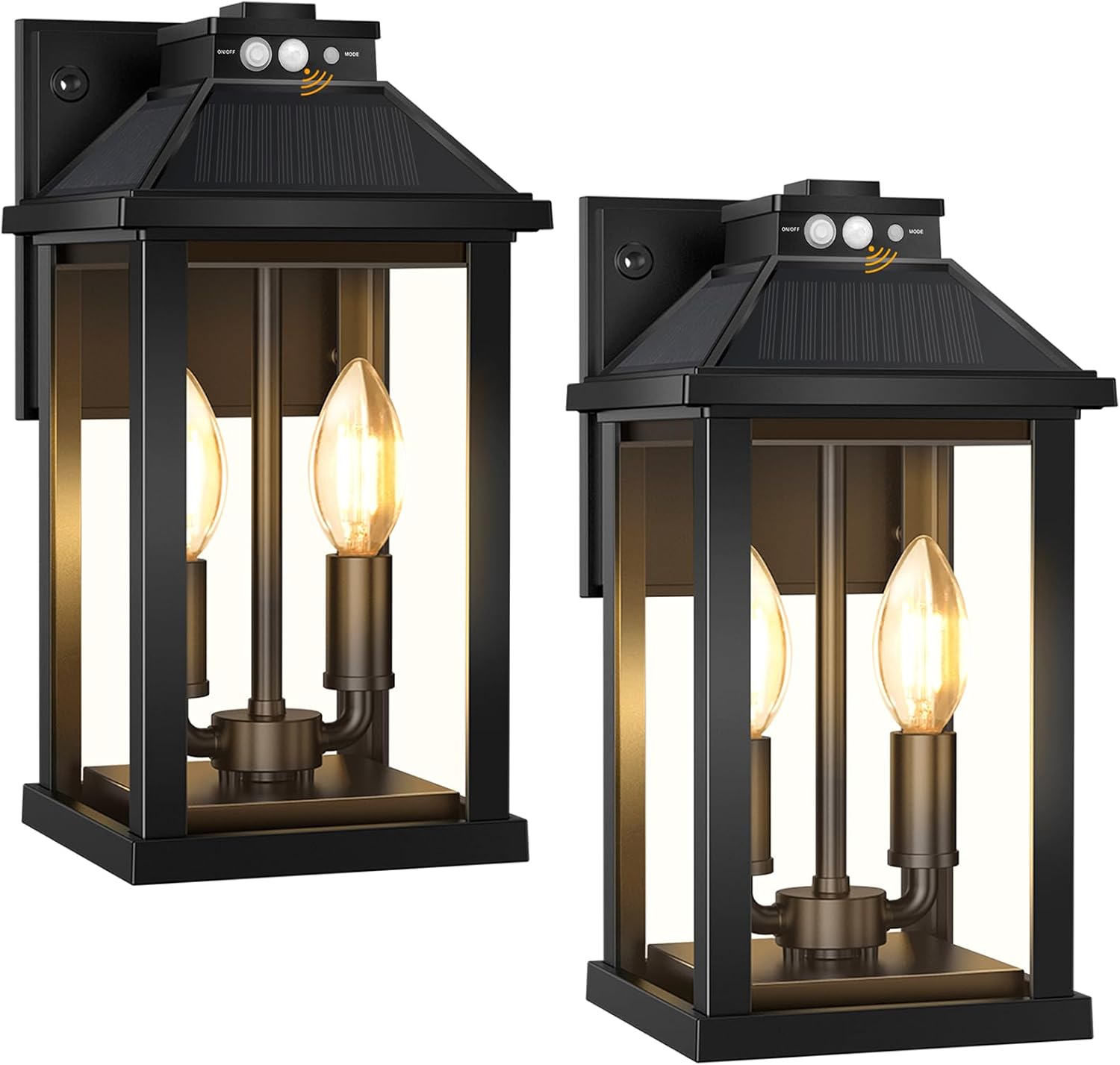 Solar Porch Lights Outdoor with Motion Sensor, Dusk to Dawn Waterproof Solar Wall Light with 3 Lighting Modes, Wall Sconce Light fixtures for Home Garage Porch Yard Front Door