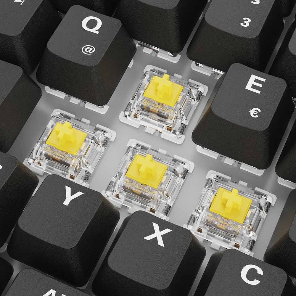 Sharkoon Skiller SGK50 S3 PBT Schwarz RGB Gaming Keyboard Gateron G PRO 3.0 Yellow 75% Layout
