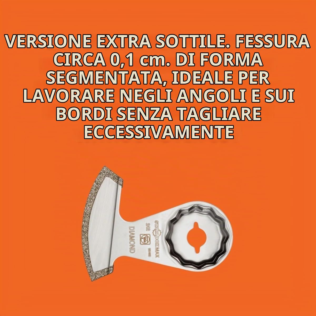 FEIN Lama diamantata, Attacco StarlockMax, Conf. 1 pz., Lama segmentata con larghezza di taglio 1,2 mm, Extra sottile