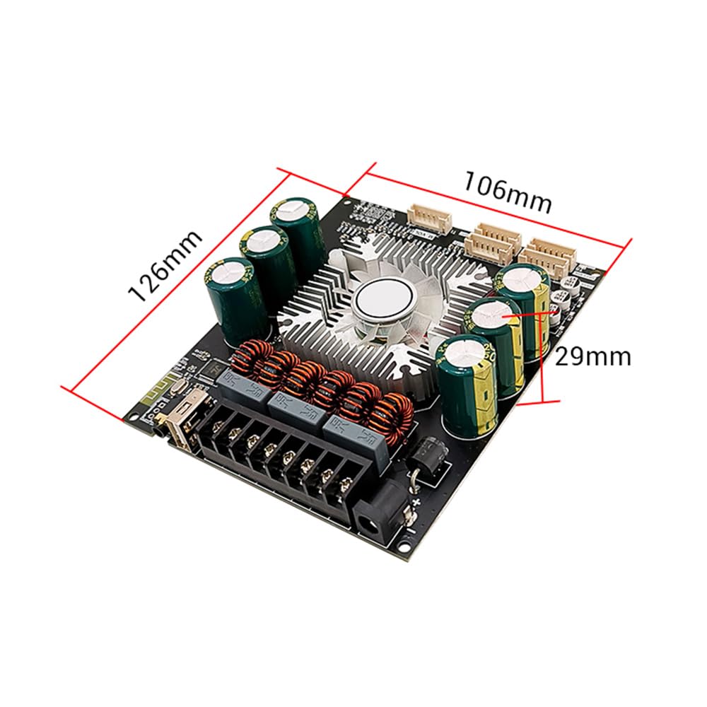 DollaTek TDA7498E Placa amplificadora de potencia de diente azul con subwoofer 2.1 canales 160W × 2+220W 15V-36V Módulo amplificador de potencia Placa amplificadora