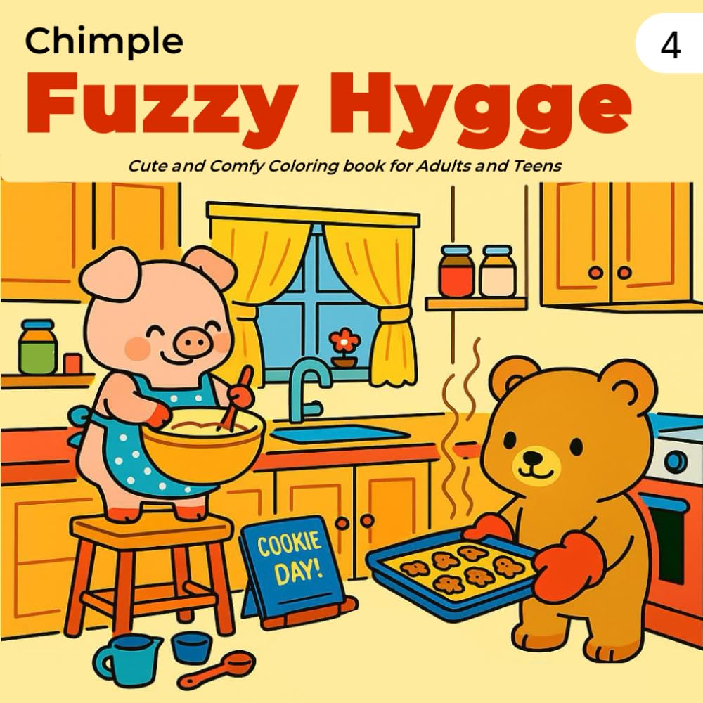 Fuzzy Hygge: Cute and Cozy Coloring Book for Adults & Teens Featuring Adorable Animals for Relaxation and Stress Relief (Bold & Easy Coloring) (Cute