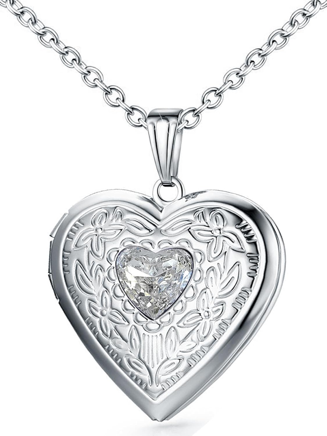 Locket Necklace That Holds Pictures Birthstone Lockets for Women Photo Locket