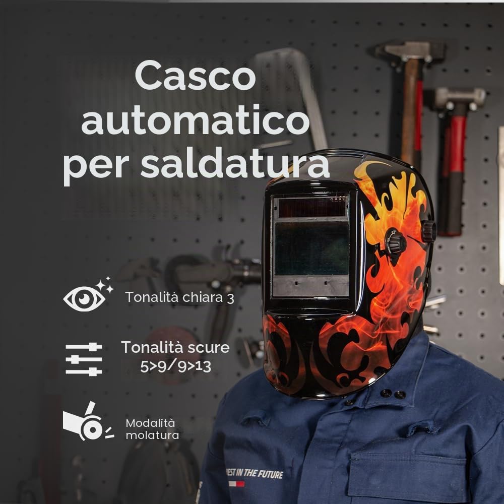 Gys, Maschera di Saldatura Zeus Lcd, Tecnologia True Color, Tonalità 5-9/9-13, Colore Fuoco, 044098