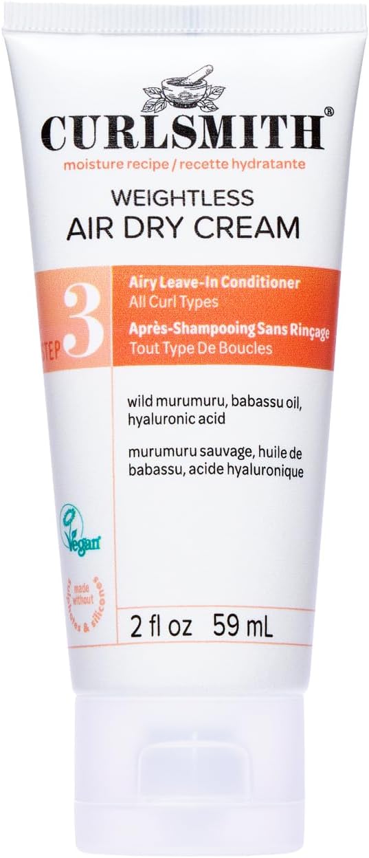 Weightless Air Dry Cream - Vegan Leave-In Conditioner for Any Hair Type, Smooths Hair (2fl.oz).