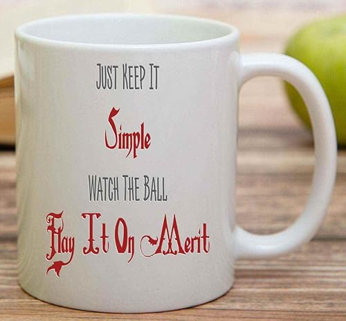 Miniatura 7 de Funny Gift Cricket Lovers Gift, Father-in-law's Birthday Present - Merit-based Attitude Quote, Keep It Simple and Just Watch the Ball Image on 11 Oz
