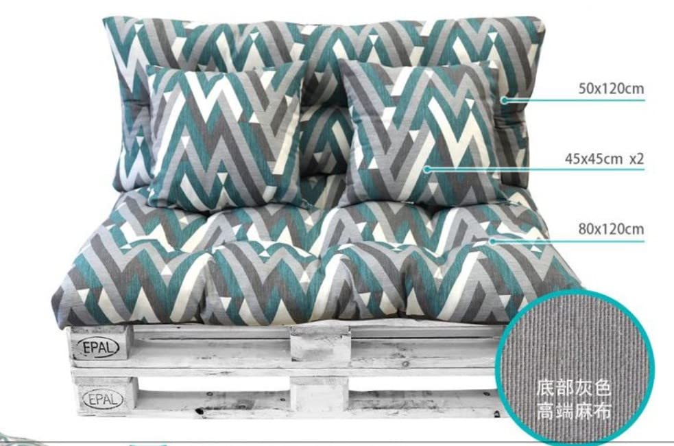 Cojines para PALETS Y SILLONES DE 2 PLAZAS (Asiento + Respaldo + 2 Cojines Decorativos). Cojín de Palet y de sillones de 2 plazas. Ideal para Interior y Exterior (Triángulo)