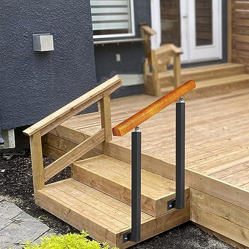 Pasamanos de Hierro Forjado para 1 a 2 escalones con montaje lateral y postes dobles