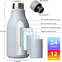 Vista 200 de BJPKPK Botellas de agua aisladas, botella de agua de metal de acero inoxidable de 18 onzas con correa, termo a prueba de fugas sin BPA, tazas