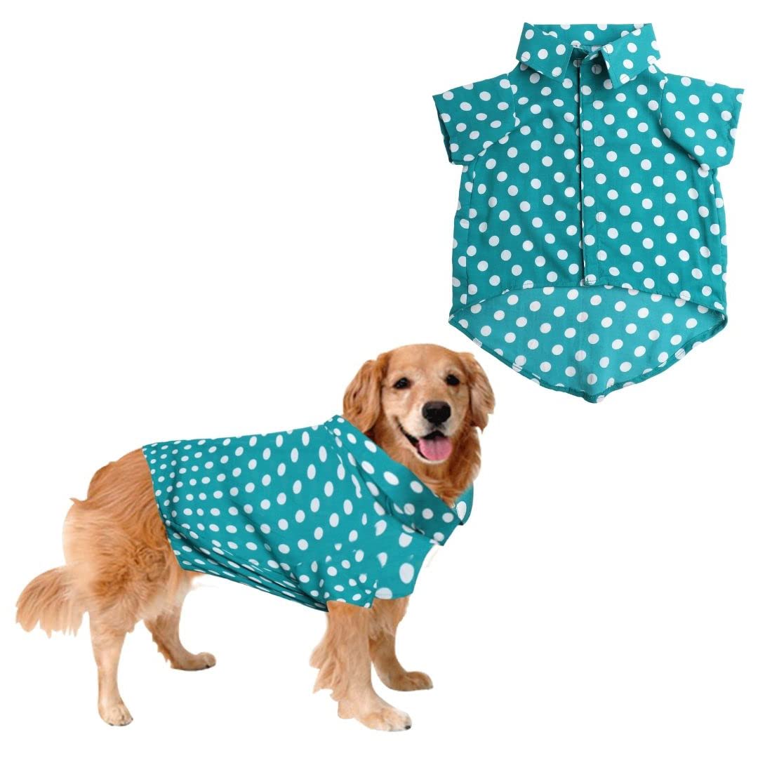 Sage Square Crazy Printed Dog Shirt, Trending Dog Shirt Ultra Soft & Light Weight, Comfortable & Breathable Dog Apparel, Trendy Outfit (Polka Sky Blue) (XSmall - 12inch) (B0B657VMYR) Amazon Price History, Amazon Price Tracker