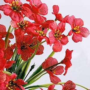 12 Bundles Artificial Flowers Outdoor UV Resistant Fake Flowers No Fade Faux Plants Garden Porch Window Box Decorating (Deep Red) 12 Bundles Artificial Flowers Outdoor UV Resistant Fake Flowers No Fade Faux Plants Garden Porch Window Box Decorating Deep Red