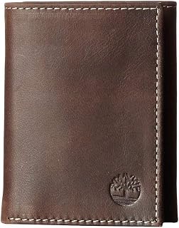 Timberland Mens Trifold Leather Wallet With ID Window Travel Accessory Triple Fold