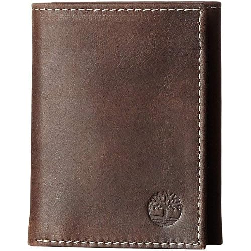 Timberland Men's Leather Trifold Wallet with ID Window