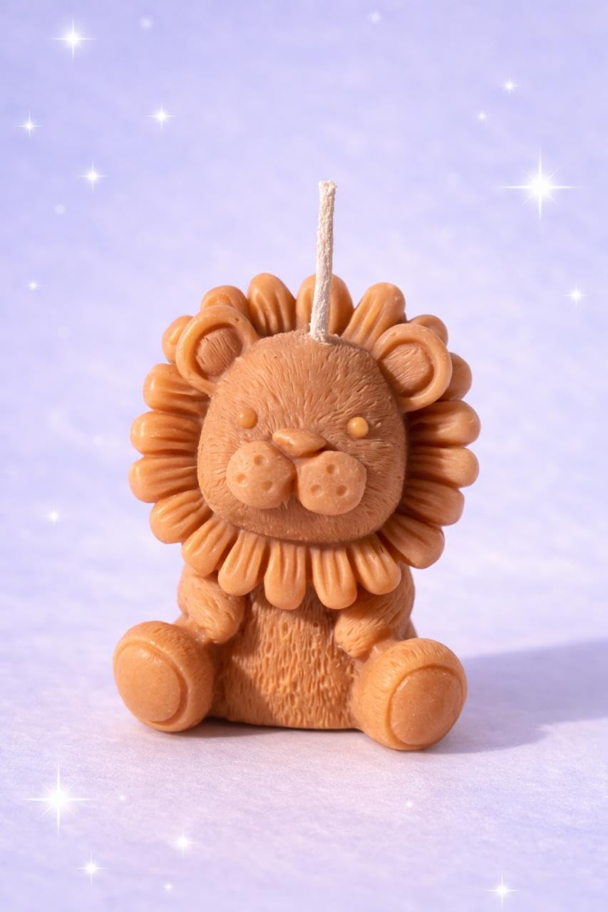 Celestial Handcrafted Baby Lion Soy Wax Candle for Kids Return Gifts, Baby Shower Favors, Jungle Theme Décor & Birthday Hampers (White)-image-16