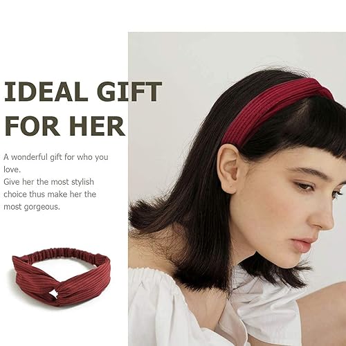 Miniatura 2 de DRESHOW Paquete de 16 diademas tipo turbante para mujer, bandas elásticas para el cabello trenzadas en la espalda, accesorios para el cabello