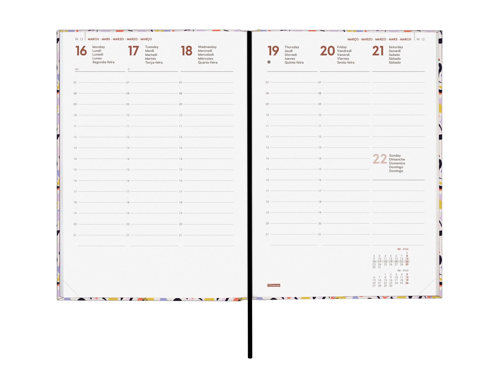 Finocam – Agenda 2026 Semaine Sur 2 Pages Présentation Verticale