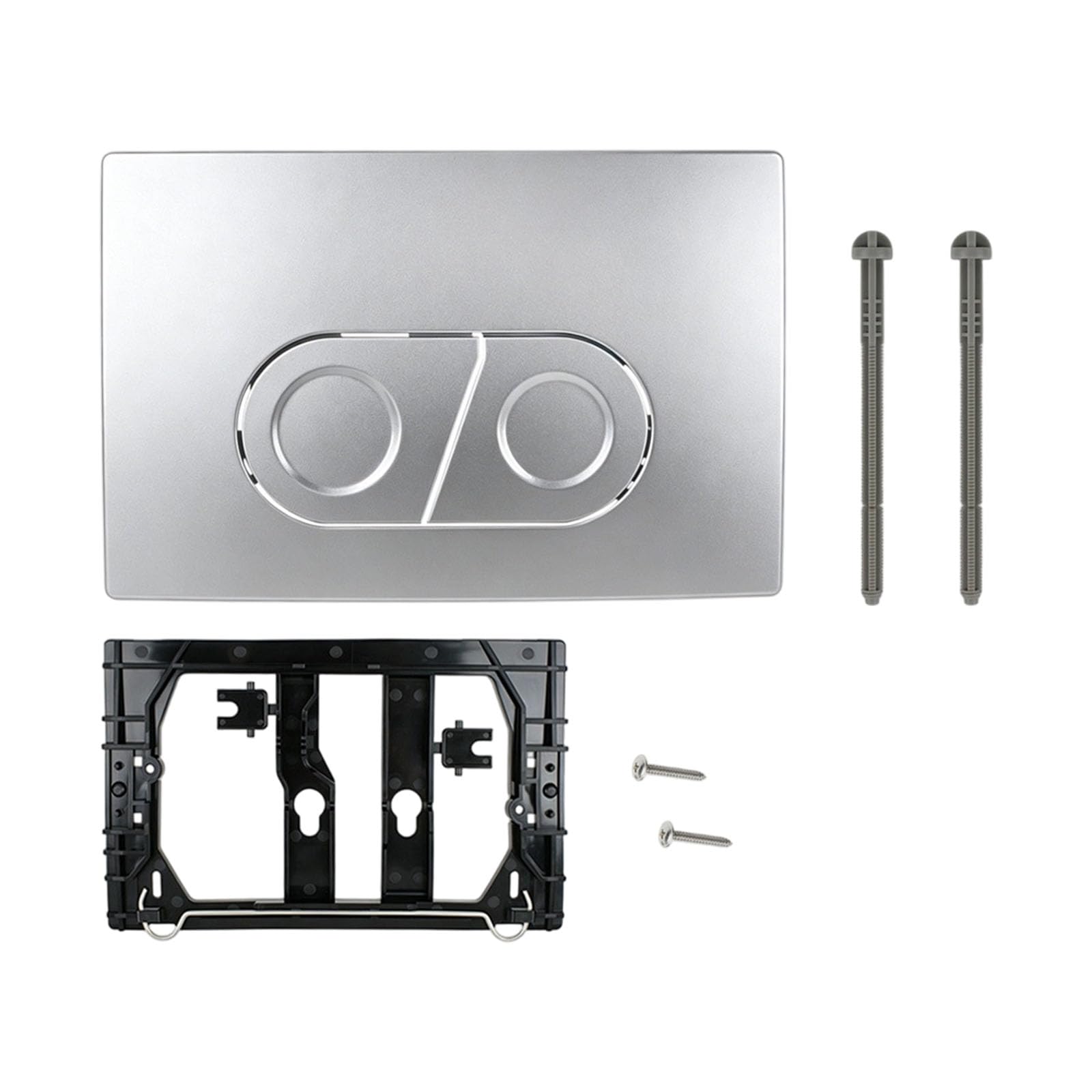 Placa de accionamiento oculta con doble purga, color plateado mate