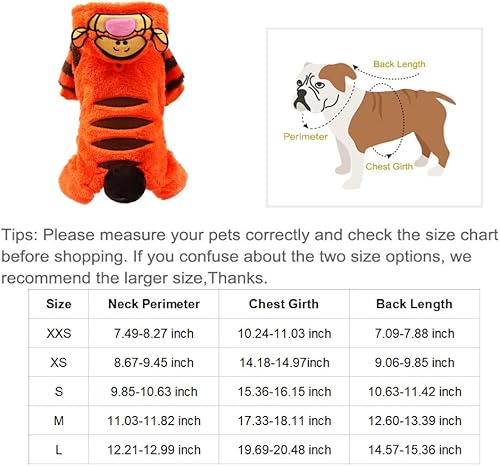 Miniatura 2 de AIHANCH Disfraz de tigre para perro, ropa de terciopelo suave para perro, sudadera con capucha para perro, divertido disfraz de Halloween para