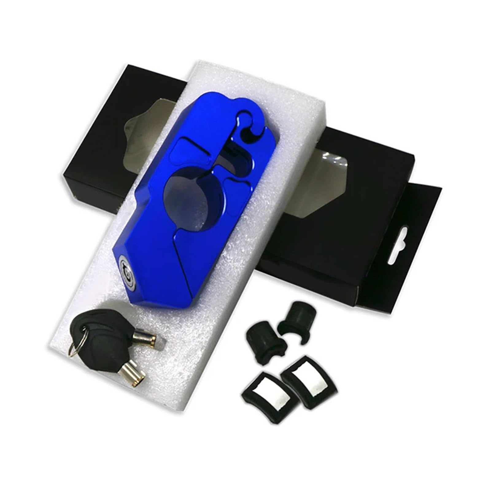 Noauqwtv Blue Motorcycle Handlebar Lock Motorcycle Universal Lock Handlebar Brake Handle Solid Imitating Steal Safety Lockwire(Blue)